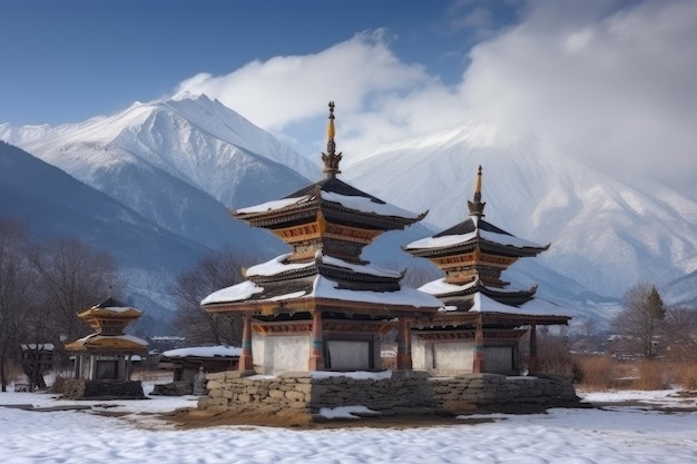 Vieux temple bouddhiste Générer Ai