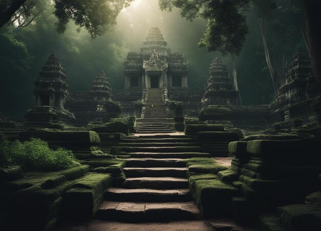 Photo un vieux temple de l'horreur du cambodge