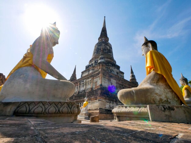 Photo vieux temple wat yai chai mongkhon de la province d'ayutthaya