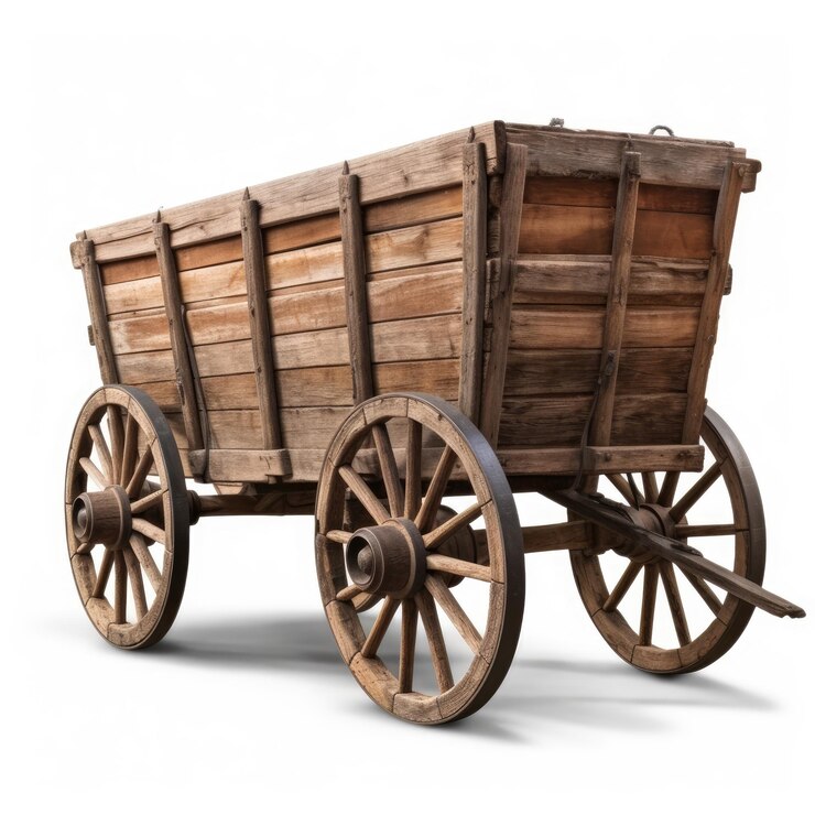 Photo un vieux wagon en bois sur fond blanc