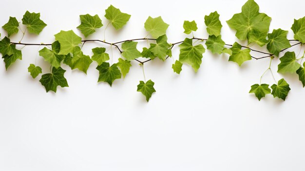 Photo une vigne de lierre sur un mur blanc