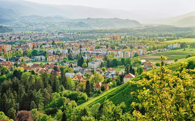Vignes sur Piramida Hill et paysage urbain à Maribor, Basse Styrie, Slovénie