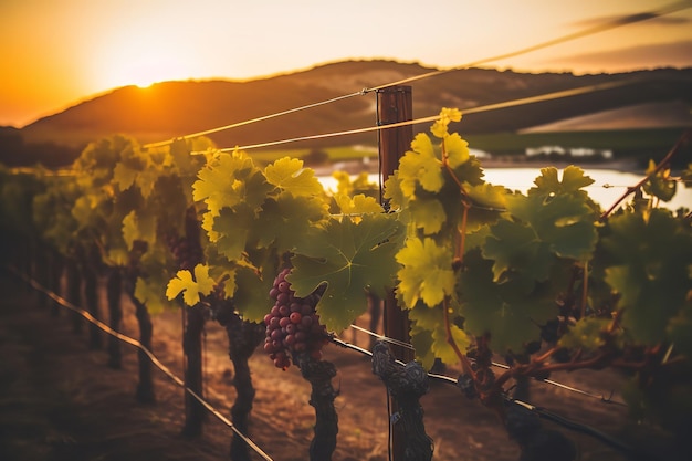 Vignoble pittoresque sous le soleil de l'après-midi