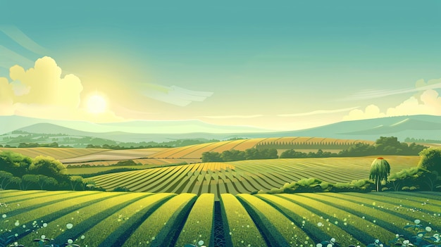 Un vignoble avec vue sur les montagnes en arrière-plan