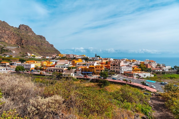 Village d'Agulo entre les vallées et municipalités d'Hermigua et Vallehermoso au nord des îles Canaries La Gomera