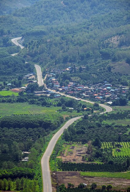 Le village au milieu des montagnes