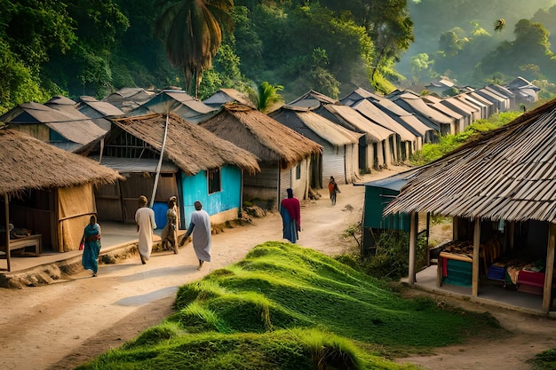 un village dans la jungle