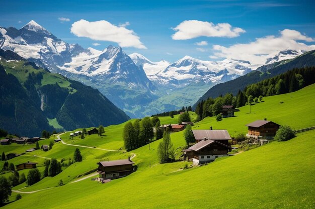 un village dans les montagnes