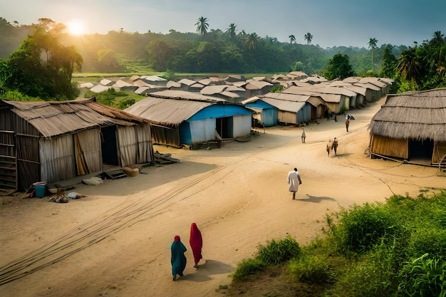 un village dans les montagnes