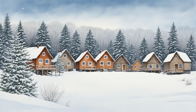 Le village du pays des merveilles d'hiver