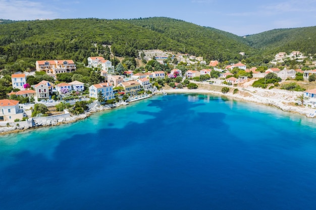 Village de Fiscardo dans l'île de Céphalonie Grèce