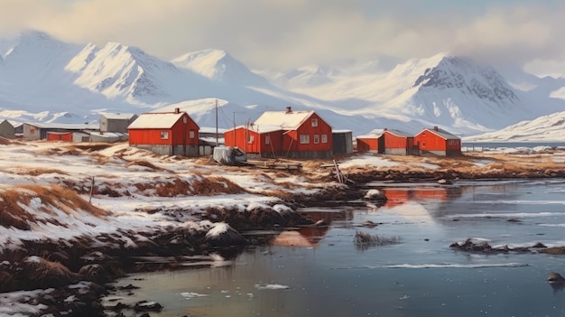 village en islande entre les montagnes et la mer