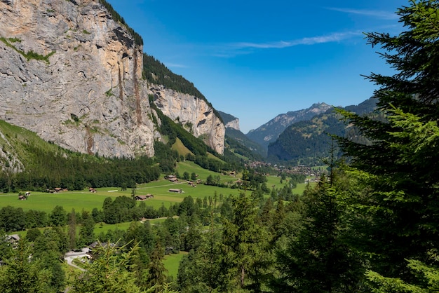 Village de Lauterbrunnen et Jungfrau Oberland Bernois Canton de Berne Suisse Europe