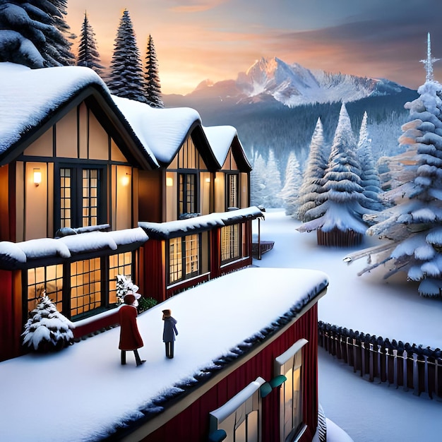 Village de Noël du temps des fêtes Au pays des merveilles hivernales