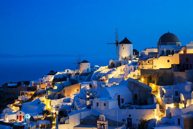 Village d'Oia de nuit, Santorin