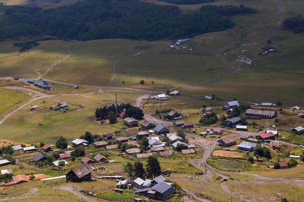 Village d'Omalo en Touchétie Géorgie Vieilles maisons