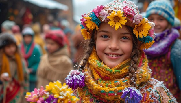 un village roumain animé célébrant l'arrivée du printemps