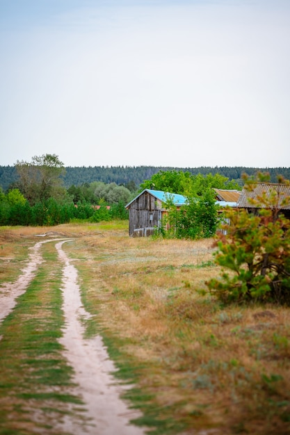 Un village russe classique avec des maisons en bois