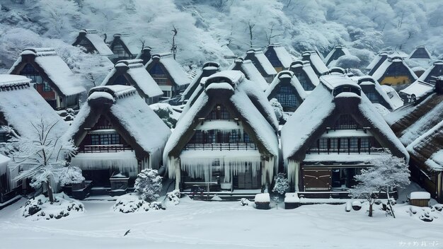 Le village de Shirakawago en hiver au Japon