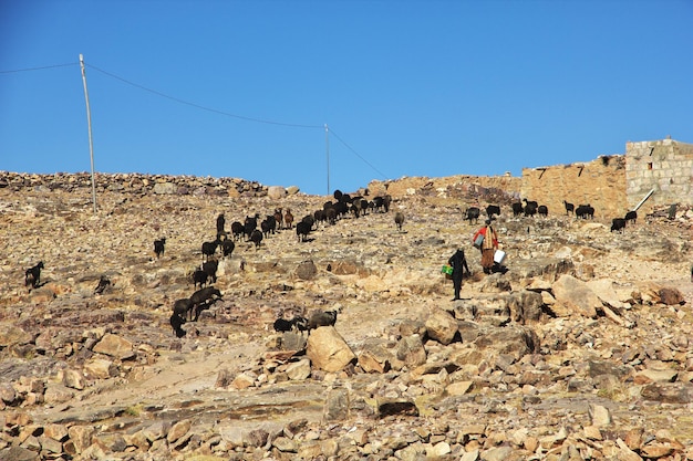 Village de Tawila dans les montagnes du Yémen