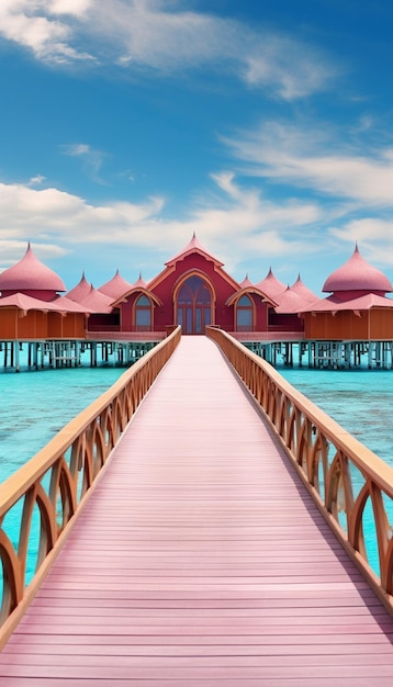 villas d'eau tropicales sur l'île des Maldives pendant les vacances d'été