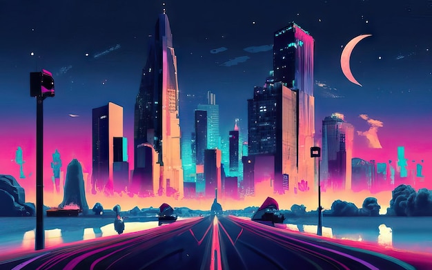 La ville du futur cyberpunk