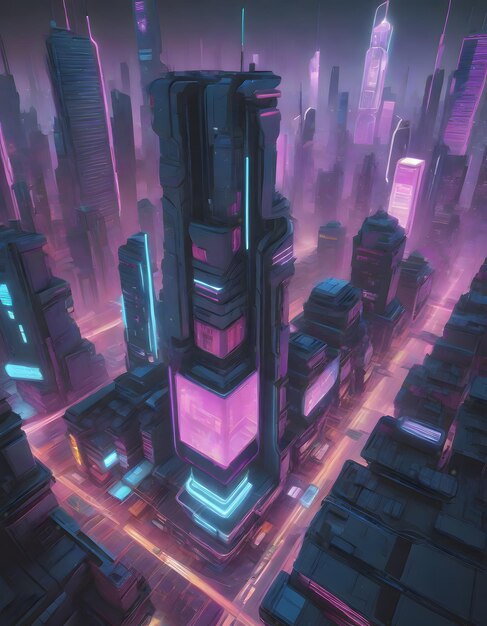 La ville du néon cyberpunk