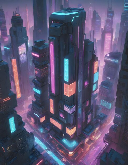 La ville du néon cyberpunk