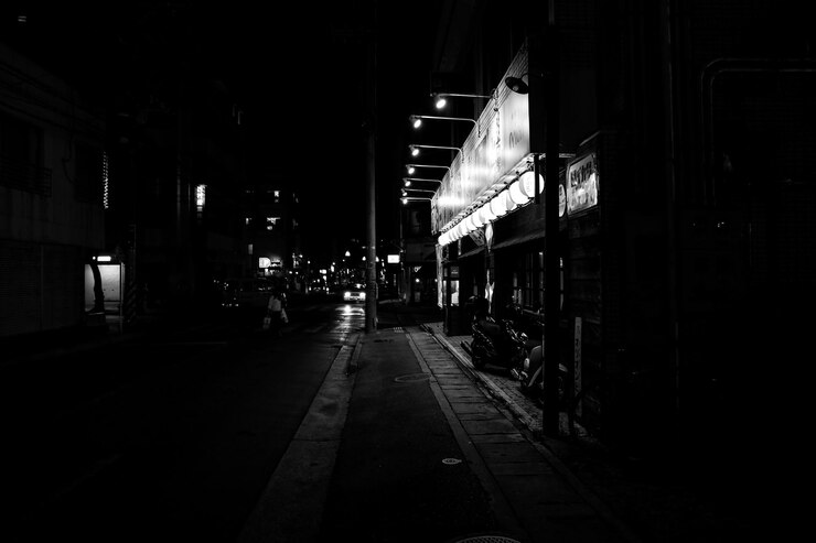Photo la ville éclairée la nuit