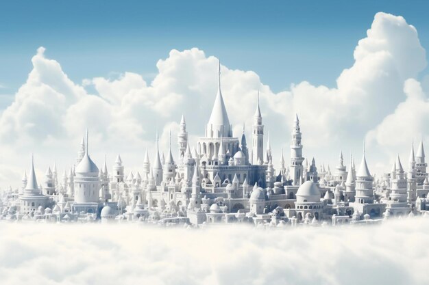 Une ville fantastique dans les nuages