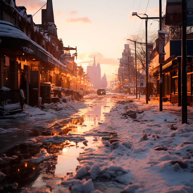 Photo ville d'hiver new york année nouvelle états-unis fêtes de noël image générée par l'ia