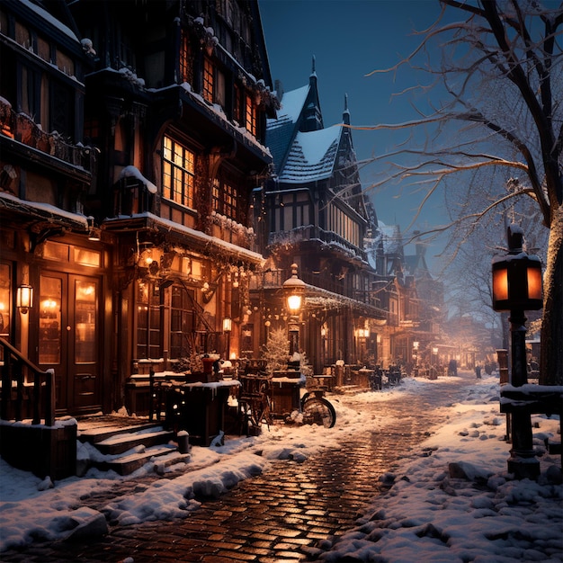 Ville d'hiver New York Année nouvelle États-Unis Fêtes de Noël Image générée par l'IA