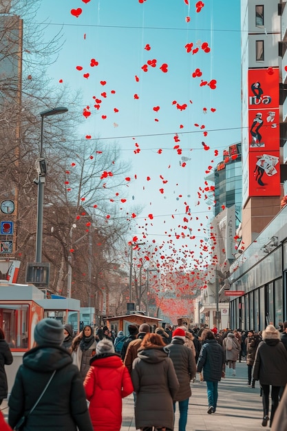 une ville moderne en Roumanie célébrant Martisor