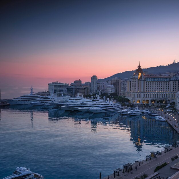 Photo la ville de monaco à l'aube