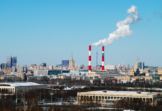 Ville de Moscou près de la toile de fond du complexe olympique Luzhniki hd