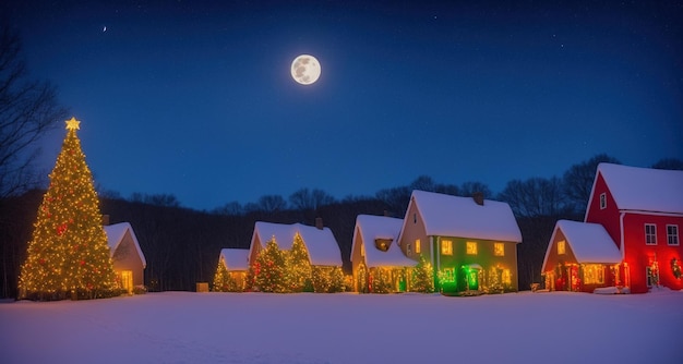 ville de noël nocturne