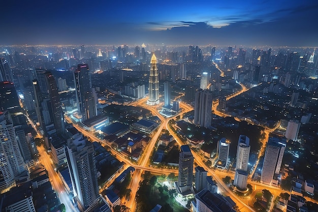 La ville la nuit Bangkok Thaïlande