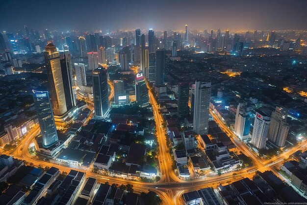 La ville la nuit Bangkok Thaïlande