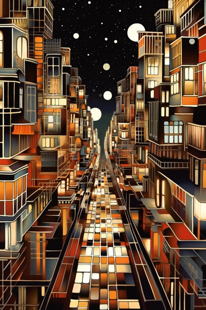 La ville la nuit illustration d'une ville la nuit