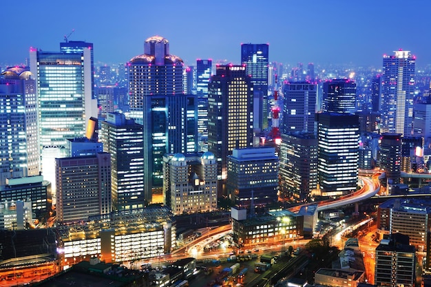 Ville d'Osaka la nuit