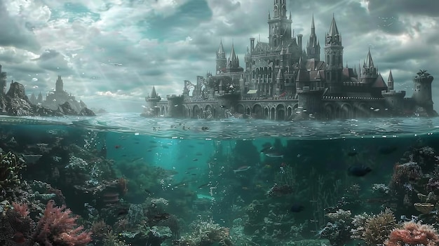 Une ville perdue dans un paysage sous-marin fantastique