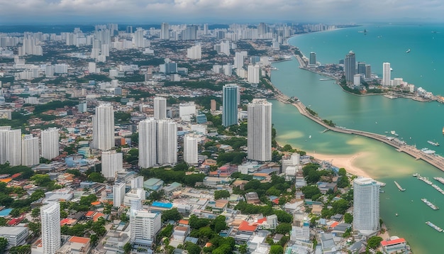 Photo une ville avec une plage et une ville en arrière-plan