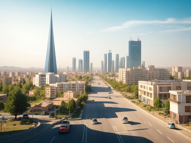 Photo ville de tashkent avec un bâtiment moderne différent 2045