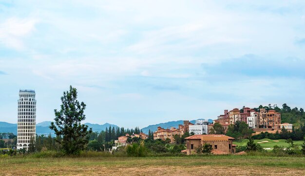 Photo ville de toscane dans la montagne