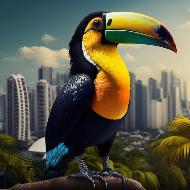 La ville et le toucan se mélangent dans de superbes illustrations d'IA génératives