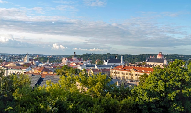 Vilnius vue panoramique sur la vieille ville avec les églises d'horizon Tour de Gediminas pendant l'été