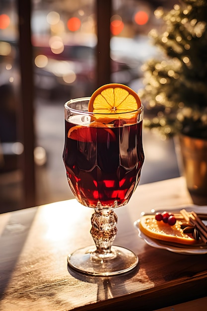 Vin chaud dans un verre