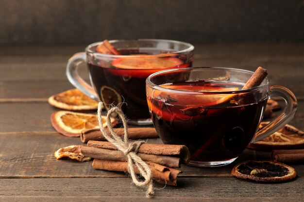 Vin Chaud De Noël à La Cannelle Et à L'orange