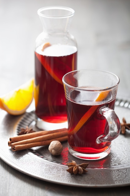 Vin chaud à l'orange et aux épices