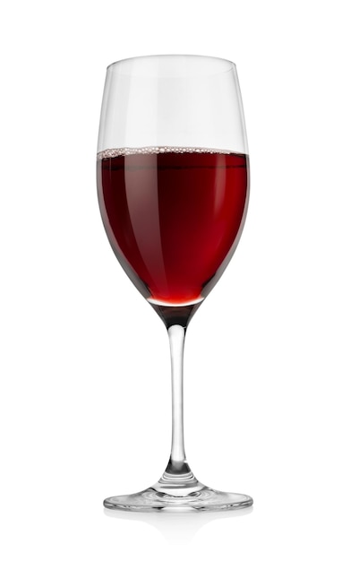 Vin rouge isolé sur fond blanc. Chemin de détourage